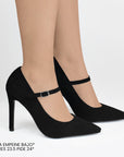 Zapatillas negras para mujer tipo stiletto con pulsera ajustable y tacón de 10cm