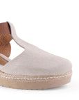 Plataformas beige con café hebilla dorada y ajuste en tobillo | Mod.3402803