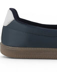 Vista trasera de la suela baja 2cm en tenis azul casual para dama