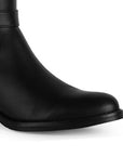 Bota Negro Mujer Hasta la Rodilla Hebilla Metalica Tacon Bajo 3430033