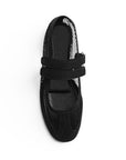 vista superior de flats para dama negras con doble pulsera