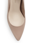 Vista de material cabra sintético en zapatilla para mujer maquillaje con punta fina y tacón de 7cm tipo stiletto
