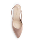 vista superior de las zapatillas stiletto color nude tacón alto 11cm ajuste elástico para dama