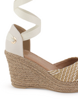 Alpargata Beige Yute Dama Punta Cerrada Listones 4480046