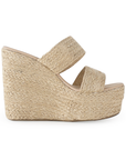 Alpargata Beige Mujer Yute Plataforma Alta Doble Tira 3360422