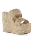 Alpargata Beige Mujer Yute Plataforma Alta Doble Tira 3360422