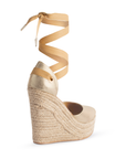 Alpargata Oro Dama Punta Yute Mujer Listones Plataforma Alta 4480002