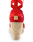 Alpargata Rojo Yute Dama Punta Cerrada Listones Casual 4480027