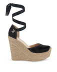 Alpargata Negro Natural Dama Punta Yute Mujer Listones Plataforma Alta 4480003
