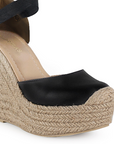 Alpargata Negro Natural Dama Punta Yute Mujer Listones Plataforma Alta 4480003