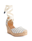 Alpargata Azul Yute Dama Punta Cerrada Listones 4480031