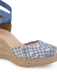 Alpargata Azul Yute Dama Punta Cerrada Listones 4480045