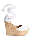 Alpargata Blanco Dama Punta Yute Mujer Listones Plataforma Alta 4480005