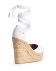 Alpargata Blanco Dama Punta Yute Mujer Listones Plataforma Alta 4480005
