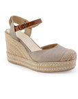 Alpargarta Beige Cafe Punta Yute Plataforma Alta Moda Mujer Casual 3240105