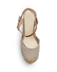 Alpargarta Beige Cafe Punta Yute Plataforma Alta Moda Mujer Casual 3240105
