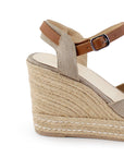 Alpargarta Beige Cafe Punta Yute Plataforma Alta Moda Mujer Casual 3240105