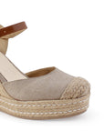 Alpargarta Beige Cafe Punta Yute Plataforma Alta Moda Mujer Casual 3240105