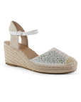 Alpargata Blanco Plataforma Yute Mujer Brillos Moda Pulsera Casual 4900021