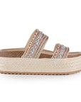 Alpargata Beige Plataforma Yute Alta Doble Tira Comoda Casual Dama 4900002