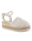 Alpargata Blanco Mujer Casual Plataforma Yute Casual Tejida Moda 4290084