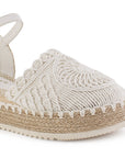 Alpargata Blanco Mujer Casual Plataforma Yute Casual Tejida Moda 4290084