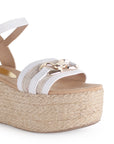 Alpargata Blanco Mujer Plataforma Yute Casual Moda Pulsera Moda 4500152