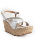 Alpargata Blanco Plata Dama Casual Tiras Brillos Plataforma Alta Yute 4500088