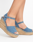 Alpargata Mezclilla Moda Tejida Yute Plataforma Casual Mujer Pulsera 3201211
