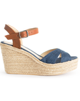 Alpargata Mezclilla Cafe Plataforma Alta Empeine Cruzado Pulsera Yute 3201219