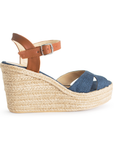 Alpargata Mezclilla Cafe Plataforma Alta Empeine Cruzado Pulsera Yute 3201219