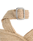 Alpargata Beige Dama Plataforma Tiras Yute Artesanal Moda 3200886