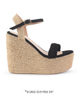 Alpargata Negro Mujer Plataforma Yute Trenzado Moda Dama 3360277