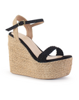 Alpargata Negro Mujer Plataforma Yute Trenzado Moda Dama 3360277