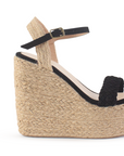 Alpargata Negro Mujer Plataforma Yute Trenzado Moda Dama 3360277