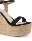 Alpargata Negro Mujer Plataforma Yute Trenzado Moda Dama 3360277