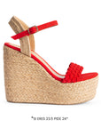 Alpargata Rojo Mujer Plataforma Yute 3360347