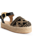 Alpargata Negro Beige Plataforma Baja Yute Dama Casual Punta Cerrada 4550037