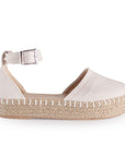 Alpargatas Beige Sintetico Mujer Suela de Yute Estilo Ligero Diseño Casual 4550058