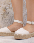 Alpargatas Beige Sintetico Mujer Suela de Yute Estilo Ligero Diseño Casual 4550058