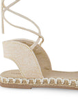 Alpargata Beige Plataforma Baja Dama Pulsera Liston Yute Moda 4550079
