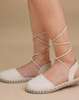 Alpargata Beige Plataforma Baja Dama Pulsera Liston Yute Moda 4550079