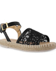 Alpargata Negro Mujer Casual Punta Abierta Moda Pulsera 4550086