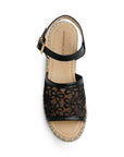 Alpargata Negro Mujer Casual Punta Abierta Moda Pulsera 4550086