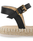 Alpargata Negro Mujer Casual Punta Abierta Moda Pulsera 4550086