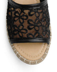 Alpargata Negro Mujer Casual Punta Abierta Moda Pulsera 4550086