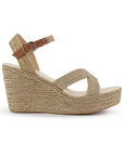 Alpargata Beige Plataforma Alta Empeine Cruzado Pulsera Yute 4920017