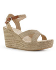 Alpargata Beige Plataforma Alta Empeine Cruzado Pulsera Yute 4920017