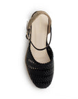Alpargata Negro Casual Plataforma Alta Yute Pulsera Hebilla Tejida 3403004