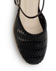 Alpargata Negro Casual Plataforma Alta Yute Pulsera Hebilla Tejida 3403004